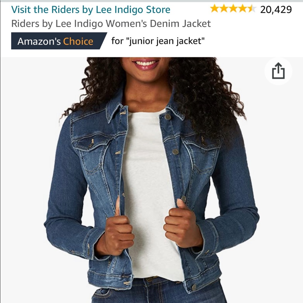 Riders by Lee Indigo Women's Denim Jacket, small, stretch